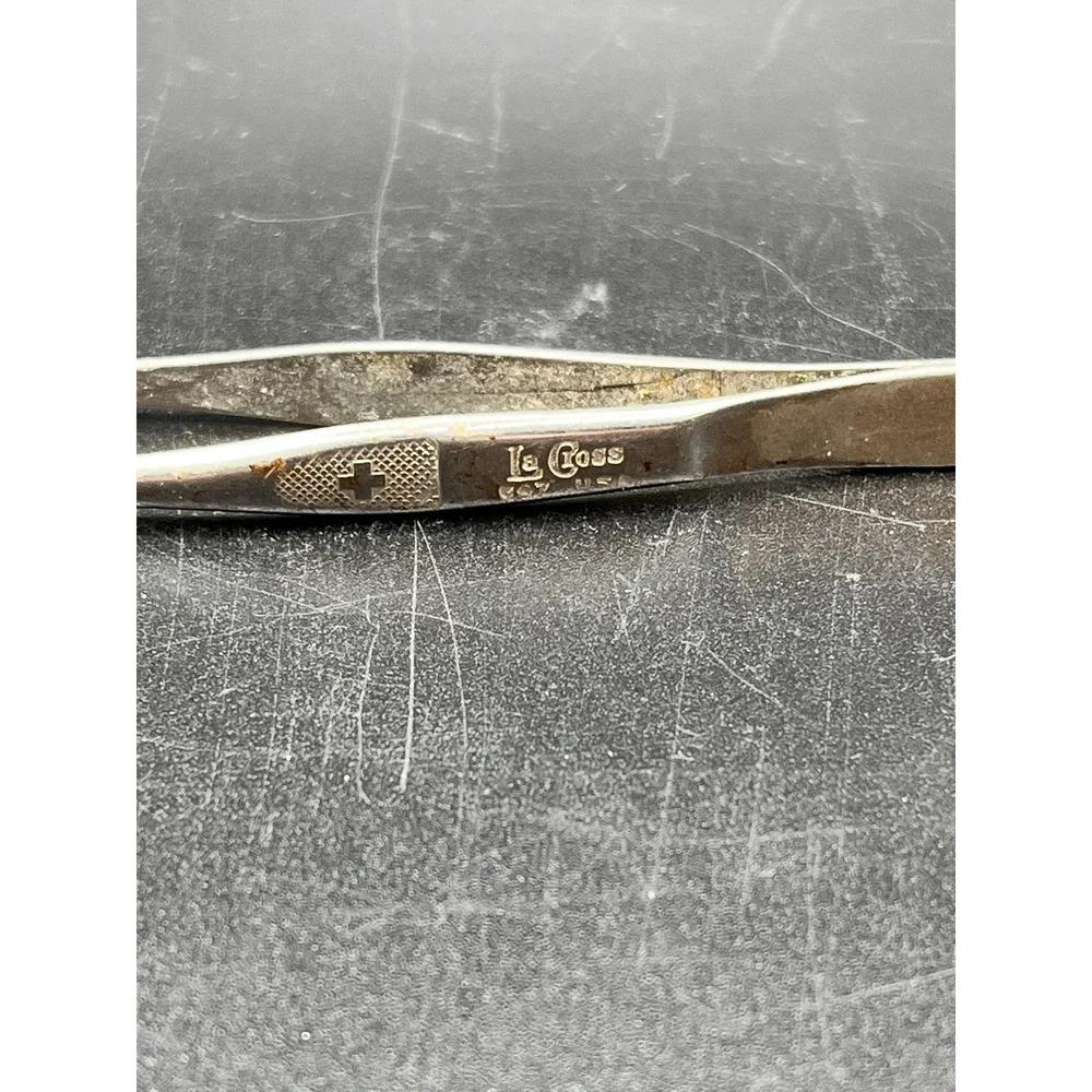 LaCross‎ Tweezers Stainless Steel Precision Eyebrow Tweezers Tool Square Tip Vtg